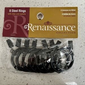 New - 8 steel rings with rings and eyelets